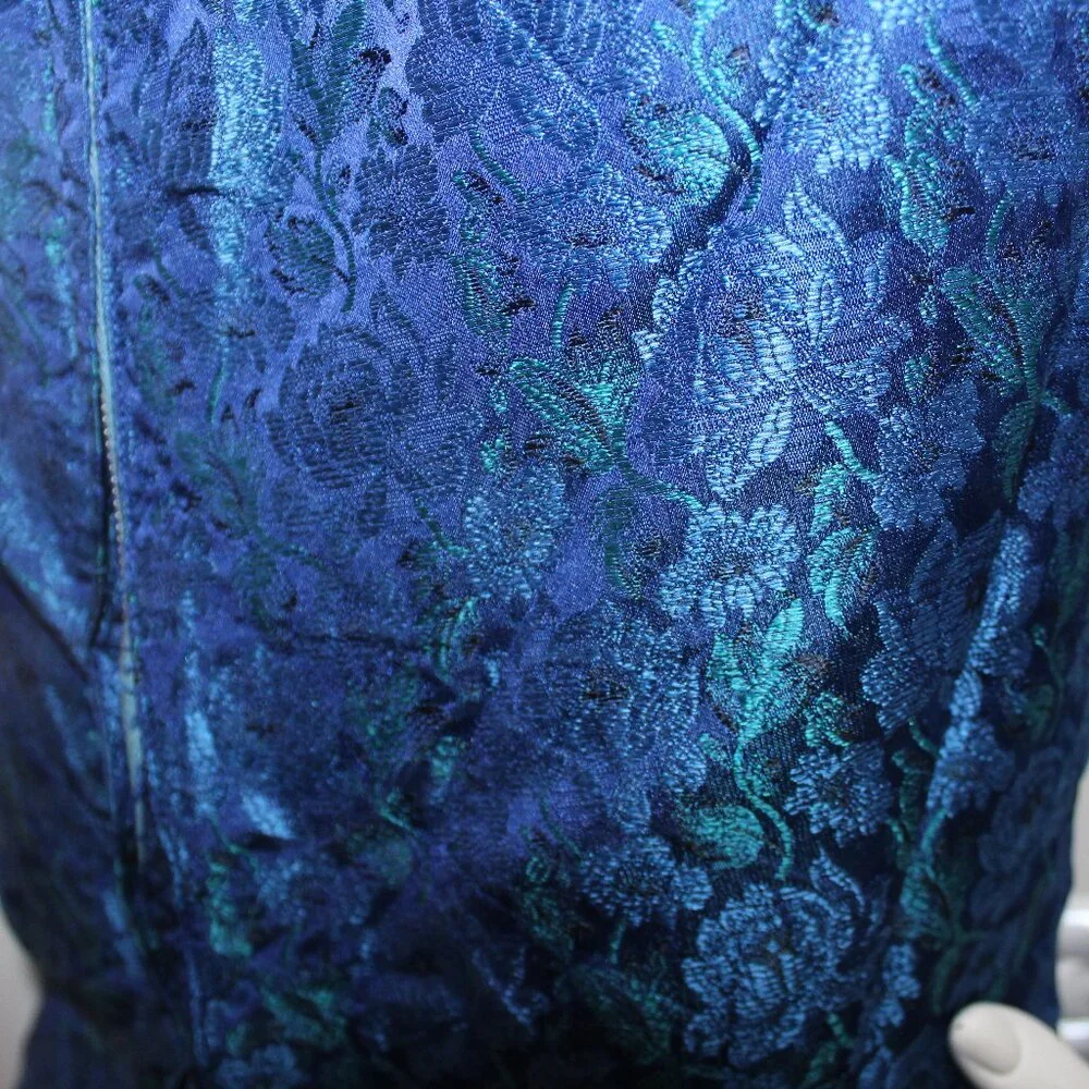 Blue Vintage 1950s Vintage Brocade Dress - Picture 9 of 9